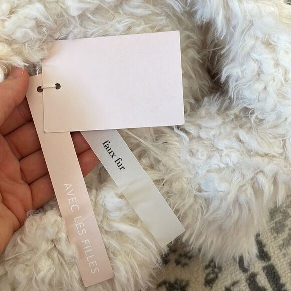 Avec Les Filles Faux Fur Shag Coat Hooded L - Picture 11 of 11